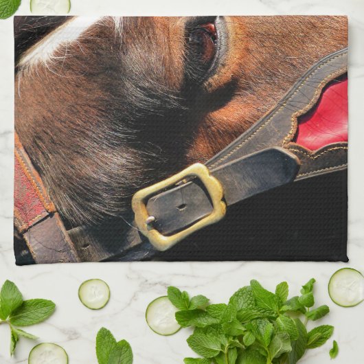 PFERDE GESCHIRRTUCH (Gefaltet)