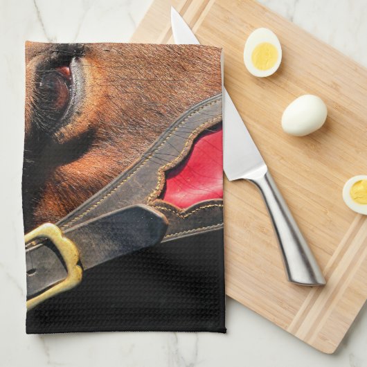 PFERDE GESCHIRRTUCH (Viertel Falte)