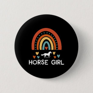 Pferde Girl Horseback Rainbow Pferde Lover F Button