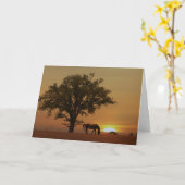 Pferde glücklich Geburtstag Schöner Tag mit Eichen Karte (Gelbe Blume)