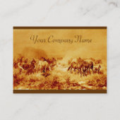 PFERDE, goldmetallisch, braun, seppia Visitenkarte (Rückseite)