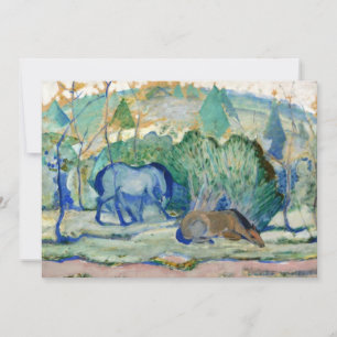 Pferde grasen von Franz Marc, Vintage Fine Art Einladung