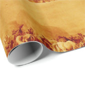 PFERDE GRASIEREN, antik-braun-gelb Geschenkpapier (Rolleneckpunkt)