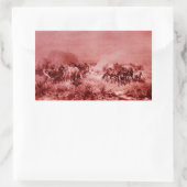 PFERDE GRASIEREN, antik rosa Rechteckiger Aufkleber (Tasche)