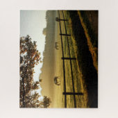 Pferde Grazing im Sonnenaufgang Puzzle (Vertikal)