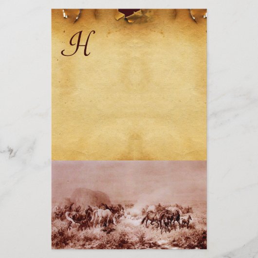 PFERDE GRAZPARKMENT MONOGRAMM BROWSEE BRIEFPAPIER (Vorderseite)