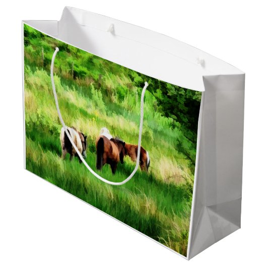 PFERDE GROßE GESCHENKTÜTE (Rückseite Schrägansicht)