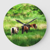 PFERDE GROßE WANDUHR (Vorderseite)