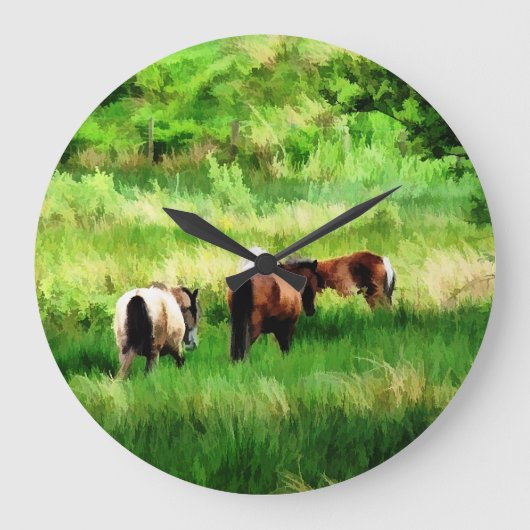 PFERDE GROßE WANDUHR (Vorderseite)