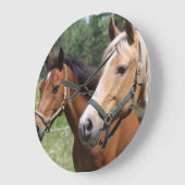 Pferde Große Wanduhr (Winkel)