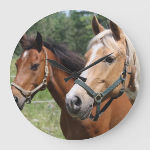 Pferde Große Wanduhr