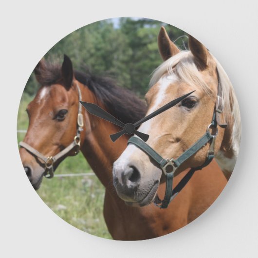 Pferde Große Wanduhr (Vorderseite)