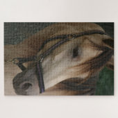 Pferde gucken sich über stall türen in den Kopf Puzzle (Horizontal)