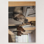 Pferde gucken sich über stall türen in den Kopf Puzzle (Vertikal)