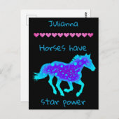 Pferde haben einen Star-Power Postkarte (Vorne/Hinten)