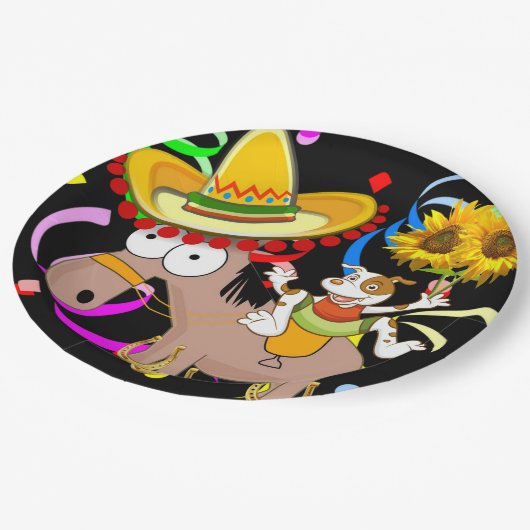 Pferde Happy Birthday Paper Teller (Schrägansicht)