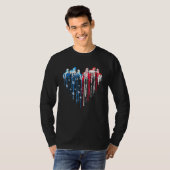 Pferde Heart American Flag 4. Juli Patriotic H T-Shirt (Vorne ganz)