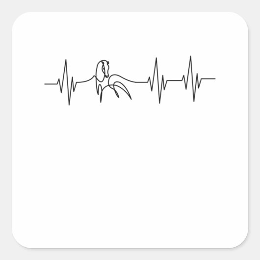 Pferde Heartbeat Rider Pulse Ponny Quadratischer Aufkleber (Vorderseite)