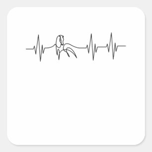 Pferde Heartbeat Rider Pulse Ponny Quadratischer Aufkleber