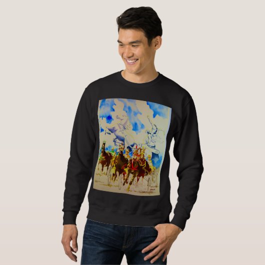 Pferde hell sweatshirt (Vorne ganz)