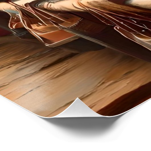 Pferde Hitched "Cowboy Parking" Poster (Ecke)