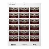Pferde Horseshoes Barn Wood Cowboy Address Labels Adressaufkleber (Vorne)