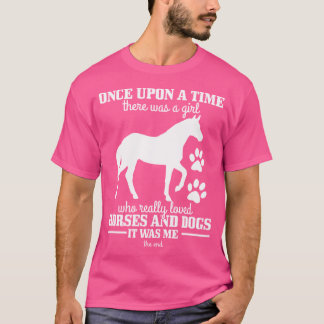 Pferde Hunde Lustiges Pferdereiten Pferdemädchen T-Shirt