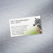 Pferde-, Hunde- und Katzentierarztpraxis Magnetische Visitenkarte (Beispiel)