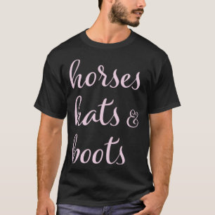 Pferde, Hüte und Stiefel Pferdeliebhaber Grafik T-Shirt