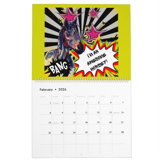 Pferde im Comic Kalender (Feb 2026)