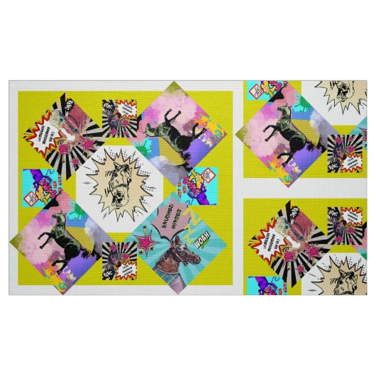 Pferde im Comic Stoff (Fat Quarter (45,7 x 55,9 cm))