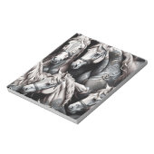 Pferde im Detail Malerei in Schwarz & Weiß Kunst Notizblock (Rotiert)