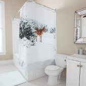 PFERDE IM FALLSCHNEE DUSCHVORHANG (Beispiel)