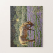 Pferde im Frühling Puzzle (Vertikal)