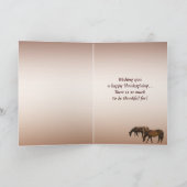 Pferde im Herbst Erntedank Feiertagskarte (Innenseite)