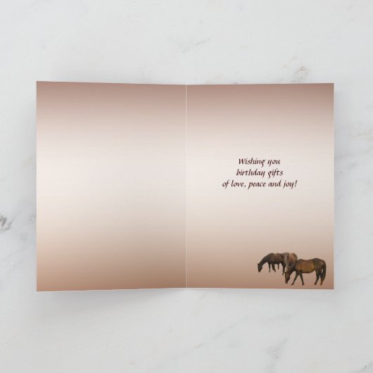 Pferde im Herbst Geburtstag Karte (Innenseite)