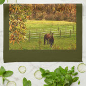 Pferde im Herbst Küchentuch (Gefaltet)