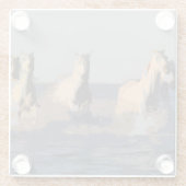 Pferde im Meer - Wilde Pferde Glasuntersetzer (Rückseite)