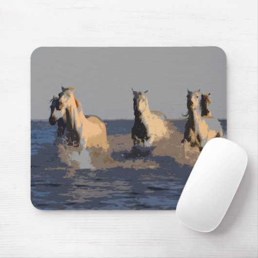 Pferde im Meer - Wilde Pferde Mousepad (Mit Mouse)