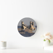 Pferde im Meer - Wilde Pferde Runde Wanduhr (Zuhause)