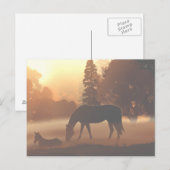 Pferde im Nebel des Morgens2 Postkarte (Vorne/Hinten)