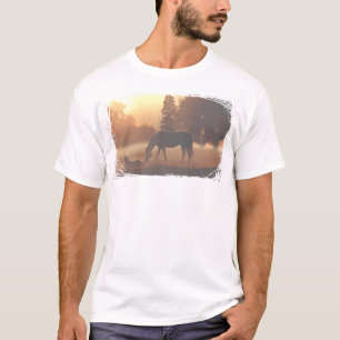 Pferde im Nebel des Morgens T-Shirt