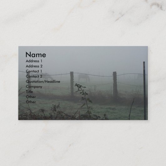 Pferde im Nebel Visitenkarte (Vorderseite)
