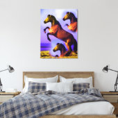 Pferde im Sand der Kunst der Zeit Leinwanddruck (Insitu (Schlafzimmer))