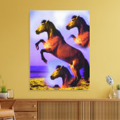 Pferde im Sand der Kunst der Zeit Leinwanddruck (Insitu (Wohnzimmer))