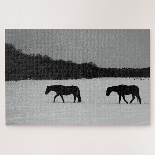 Pferde im Schnee 20x30 1014pc jpcna Puzzle (Horizontal)
