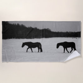 Pferde im Schnee btcnm Strandtuch