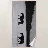 Pferde im Schnee btcnm Strandtuch (Vorderseite)