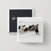 Pferde im Schnee Button (Vorne & Hinten)