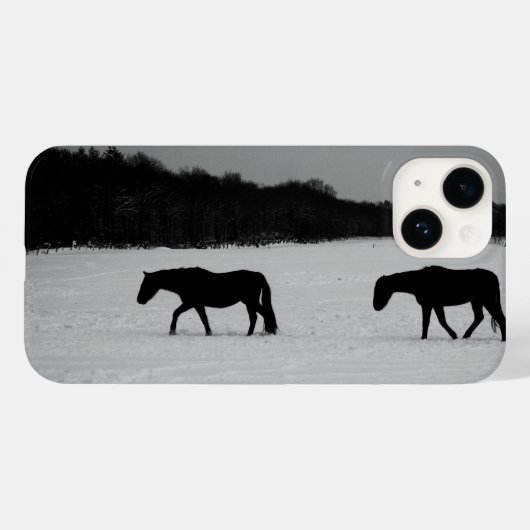 Pferde im Schnee Case-Mate iPhone Hülle (Rückseite (Horizontal))